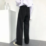 Wiaofellas  -  Autumn New Wide-leg Mop Pants For Men Korean Streetwear Fashion Loose Straight High Rise Pants Casual Trousers 2Y3528