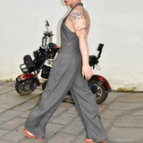 WIAOFELLAS  -  Men Sets Striped V Neck Sleeveless Crop Tops Vests & Pants Two Pieces Sets Streetwear Fashion Men's Casual Suits