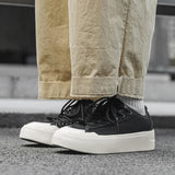 WIAOFELLAS  -  Autumn Black Canvas Sneakers Men Fashion Casual Platform Men's Skateboard Shoes Outdoor Breathable Non-slip Vulcanized Shoes Man