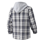 WIAOFELLAS  -  New Men's Casual Long Sleeved Checkered Hoodie Autumn and Winter Fashionable Versatile Top