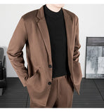 WIAOFELLAS  -  Korean Popular Clothes Men Spring Autumn Elegant Men's Jackets Men Suit Top Brand Clothing Male Coat Single Breasted Suits Coats