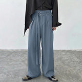 Wiaofellas  -  Men's Pants Solid Color High Waist Joggers Loose Wide Leg Trousers For Man Streetwear Fashion Casual Male Pants