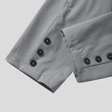WIAOFELLAS  -  Men Blazer Solid Color Open Stitch Long Sleeve Streetwear Casual Irregular Suits Men Fashion Thin Crop Coats S-5XL