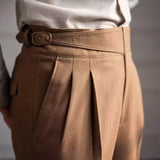 WIAOFELLAS  -  Fashion Vintage Men Pants British Style High Waist Business Casual Straight Trousers Spring Autumn Slim Fits Naples Kolger Pant