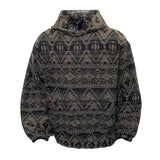 WIAOFELLAS  -  Vintage Jacquard Knit Hooded Sweater New Men's Fall and Winter Loose Pullover Knit Sweater Thickened Warm Hoodie