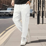 Wiaofellas  -  American Straight-leg Men's Casual Trousers Summer Loose Thin Fashion Sports Tether Overalls
