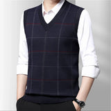 Wiaofellas  -  Men's Thickened Casual Sweater Tank Top Autumn and Winter Warm Men's Vest