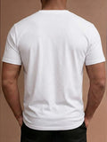 WIAOFELLAS  -  New Casual Mens Short Sleeve T Shirts Flannel Solid Color Elastic Slim Fit T-shirt Men Spring Summer Fashionable Pullovers