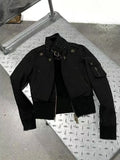 Wiaofellas  -  Harajuku Streetwear Vintage 90s Button Hooded Sweatshirts Casual Grunge Aesthetic Stand Neck Jacket Y2k Loose Outfit Outerwear
