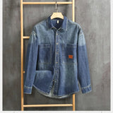 WIAOFELLAS  -  New Autumn Denim Lapel Long Sleeve Men's Shirt Fashion Jacket Loose Casual Versatile Jacket