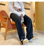 WIAOFELLAS  -  Spring pants high street tide casual sports trousers men's American design trendy brand draped wide-leg floor trousers