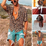 WIAOFELLAS  -  New Leopard Print Men's Trend Shirt Blouse