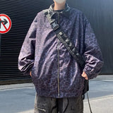 WIAOFELLAS  -  New American leopard-print baseball suit male loose luffian handsome pu leather color jacket