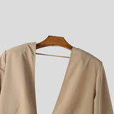 Wiaofellas  -  Men Jumpsuits Solid Color V Neck Long Sleeve Button Casual Male Rompers Streetwear Backless Hollow Out Fashion Overalls