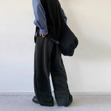 Wiaofellas  -  Autumn Men Wide-legged Suit Pants Luxury High Waist Solid Color Dress Pants Japanese Retro Premium Elegant Woolen Trousers M-3XL