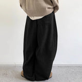 Wiaofellas  -  Men Pants Solid Color Joggers Loose Corduroy Drawstring Trousers Men Streetwear Fashion Casual Wide Leg Pants Men