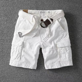 WIAOFELLAS  -  Summer Fashion Retro Workwear Cotton Shorts For Men Heavy Water Wash Multi Pocket Pants Loose Straight Leg Trendy Man Short