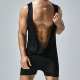 Wiaofellas  -  Sexy Pajamas Jumpsuits Mens Spring Summer Casual Straps Sleeveless Tank Tops Bodycon Bodysuits Men Fashion Shorts Overalls