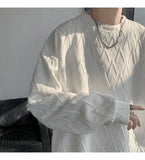 WIAOFELLAS  -  American Style Men's Crew Neck Sweatshirt Basic Pullover Harajuku Sweatshirt Long Sleeve T-shirt Fashion Men's Clothing 5XL