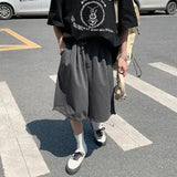 Wiaofellas  -  Summer New Men Ice Silk Thin Casual Shorts Loose Wide Leg Five point Seven-point Comfortable Trendy Male Outdoor Trousers
