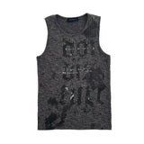 WIAOFELLAS  -  Men Clothing Tank Tops Summer High-end Designed Chic Niche Amercian Punk Hip-hop Letter Print Slim Fit Sleeveless Vest T-shirt
