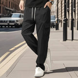 Wiaofellas  -  American Straight-leg Men's Casual Trousers Summer Loose Thin Fashion Sports Tether Overalls