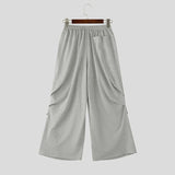Wiaofellas  -  Men Pants Solid Color Drawstring Joggers Workout Casual Sweatpants Men Streetwear Loose Fashion Male Long Trousers