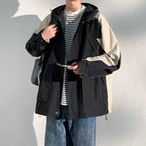 Wiaofellas  -  Patchwork Zipper Sports Windproof Jacket For Men Casual Hight Quality Letter Windbreaker Coats Vintage Couple Cargo Jackets 4XL