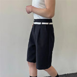 Wiaofellas  -  Fashion New Summer Men's Clothing Shorts Loose Straight Wide Leg Male Casual Trousers Hollw Out Waist Menwear