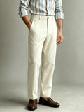 Wiaofellas  -  Men's Italian Naples Style Solid Dress Pants, Elegant Light Business Commuter Trousers, Loose Straight Leg Casual Suit Pants