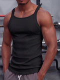 Wiaofellas  -  Fashion Stretchy Slim Ribbed Vest Tops Men Sports Casual Sleeveless Camisoles Summer Mens Daily Leisure Breathable Tank Top