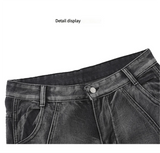 WIAOFELLAS  -  American Retro Wide-leg Jeans for Men New Style High Street Washed Denim Fabric Pants Youth Casual Loose Baggy Jeans Trousers