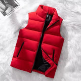 WIAOFELLAS  -  Corduroy Parkas Vest Men Stand Casual Keep Warm Loose Sleeveless Cotton Padded Harajuku Korean Style Teens Outwear All-match
