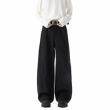WIAOFELLAS  -  New Pants Men Fashion Casual Solid High Street Simple Hip-hop Wide Leg Trousers All-match Korean Style Loose Temperament College
