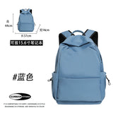 WIAOFELLAS  -  Large-capacity solid color backpack Korean school bag male student backpack