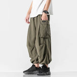 Wiaofellas  -  Harajuku Y2k Baggy Cargo Pants Joggers Streetwear Ankle-Length Casual Harem Long Trousers Men Wide Leg Oversize New