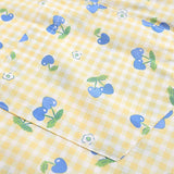 WIAOFELLAS  -  American Retro Full Of Print Cherry Shirts For Men Summer Button Up Casual Streetwear Male Couple Top Tees Hip Hop Men Clothing