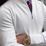 WIAOFELLAS  -  Autumn and Winter Hot Men's Stand-up Collar Zipper Long-sleeved Sweater New Slim Pullover Base Sweater Outer Top