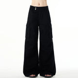 WIAOFELLAS  -  Mens Pants Cargo Multi-Pocket Casual Pants Autumn Streetwear Fashion Daily Micro-Flared Wide-Leg Pants Men'S Clothing 2025 New