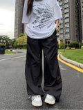 WIAOFELLAS  -  New High Street Retro Paratrooper Cargo Pants Men and Women Korean Fashion Streetwear Drawstring Loose Straight Wide Leg Pants