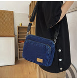 WIAOFELLAS  -  Canvas cash register shoulder messenger bag multi-layer cloth bag unisex wallet