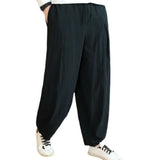 Wiaofellas  -  Spring Summer Men's Clothing Loose Oversized Solid Color Casual Korean Version Fashion Simplicity Wide Leg Harem Bloomers Pants