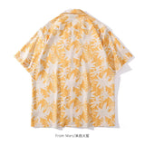 Wiaofellas  -  Short-sleeved Floral Shirt Men's High-end Niche Design Trendy Brand Thin