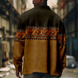 WIAOFELLAS  -  Retro Men's Patchwork Print Jackets Fashion Man Casual Coat Autumn Winter Men Lapel Single Breasted Pocket Loose Outerwears