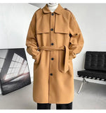 WIAOFELLAS  -  Big Size Long Men's Coat Warm Wool Long Winter Coat Men Long Men Winter Coat Top New Korean Reviews Clothes 5XL