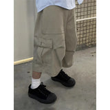 Wiaofellas  -  Summer New Men Loose Seven-point Cargo Pants Trendy Comfortable Breathable Casual Street Daily Trousers