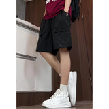 Wiaofellas  -  Harajuku Men Black Shorts Streetwear Jogger Summer Loose Elastic Waist Hip Hop Bermuda Masculina