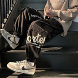 Wiaofellas New Men Trend Letter Print Cargo Harem Pants Casual Trousers Male Hip Hop Jogger Sweatpants Fashion Oversized High Street Pant