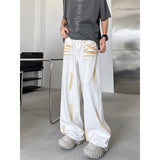 Wiaofellas  -  American Style High Street Men's Denim Pants Washing Color Vintage Bottom Straight Wide Leg Male Jeans New Summer