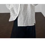 WIAOFELLAS  -  Autumn New Design Pleated Men's Texture Casual Fashion High-end Loose Versatile Long-sleeved Shirt